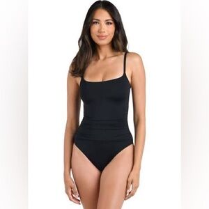 La Blanca Island Goddess One Piece Black Swimsuit